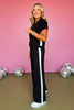 SSYS The Miller Air Side Stripe Wide Leg Pants Set In Black, Ssys the label, must have set, must have style, fall style, fall fashion, elevated style, elevated set, mom style, shop style your senses by mallory fitzsimmons, ssys by mallory fitzsimmons