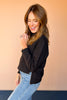 SSYS Ava Diamond Quilted Pullover In Black With Gold Zipper *FINAL SALE*