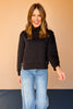 SSYS Ava Diamond Quilted Pullover In Black With Gold Zipper *FINAL SALE*