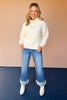 SSYS Ava Diamond Quilted Pullover In Ivory With Taupe Zipper *FINAL SALE*