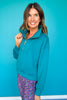 SSYS Ainsley Cropped Air Pullover In Teal