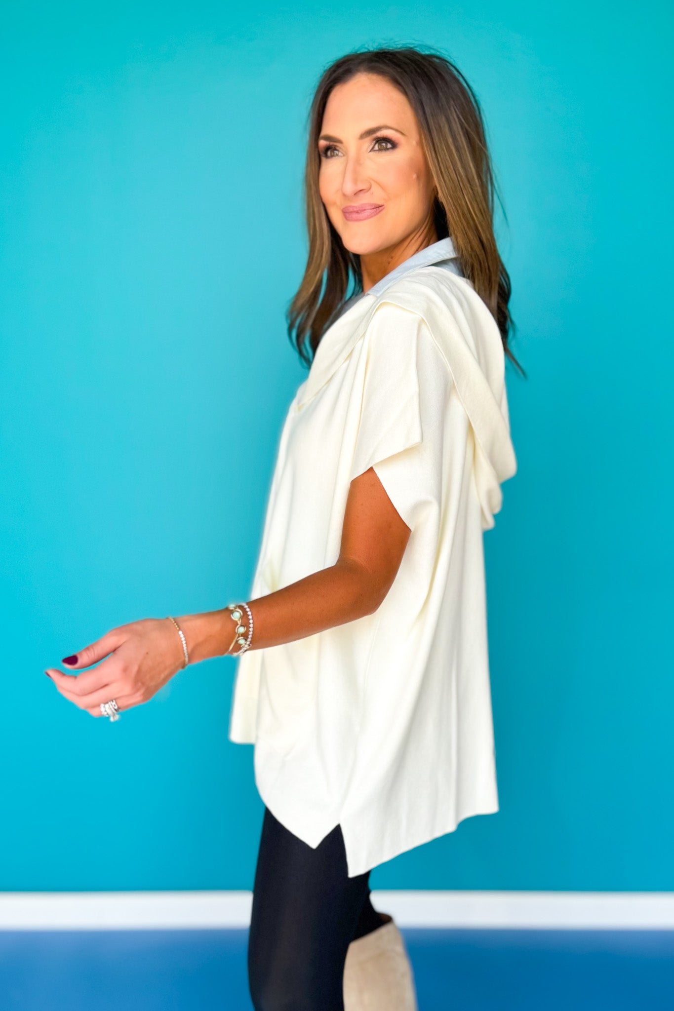 SSYS Hooded Genni Top In Ivory
