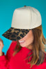 Beige Animal Print Brim Hat
