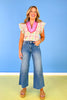 Vervet High Rise Raw Hem Ankle Wide Leg Jeans