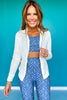 SSYS Ivory Crochet Zip Up Sweater