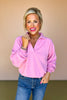 Pink Collared Raglan Sleeve Sweatshirt, elevated basic, must have basic, cozy basic, perfect layering piece, must have pull over, cozy pull over, SSYS by mallory Fitzsimmons