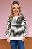 Black Ribbed Stripe Round Neck Long Sleeve Top *FINAL SALE*