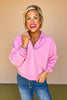 Pink Collared Raglan Sleeve Sweatshirt, elevated basic, must have basic, cozy basic, perfect layering piece, must have pull over, cozy pull over, SSYS by mallory Fitzsimmons