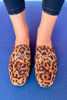 Tan Animal Print Rhinestone Ornament Loafers