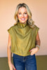 Olive High Collar Sleeveless Pleat Hem Balloon Top, must have top, must have style, fall style, fall fashion, elevated style, elevated style, mom style, shop style your senses by mallory fitzsimmons, ssys by mallory fitzsimmons