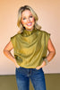 Olive High Collar Sleeveless Pleat Hem Balloon Top, must have top, must have style, fall style, fall fashion, elevated style, elevated style, mom style, shop style your senses by mallory fitzsimmons, ssys by mallory fitzsimmons