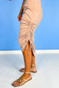 Taupe Scoop Neck Side Tie Detail Midi Dress *FINAL SALE*