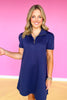 SSYS Navy Everyday Dress In Air, ssys exclusive, must-have piece, elevated athleisure, ssys by mallory fitzsimmons