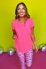 SSYS Neon Pink Honeycomb Short Sleeve Active Top, Ssys athlesiure, athleisure, elevated athleisure, signature top, must have active top , athletic top, athletic style, mom style, shop style your senses by mallory fitzsimmons, ssys by mallory fitzsimmons