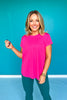 SSYS Hot Pink Honeycomb Short Sleeve Active Top
