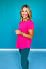 SSYS Hot Pink Honeycomb Short Sleeve Active Top