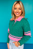 SSYS Dawson Cable Knit Stripe Sweater In Green