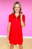 SSYS Red Everyday Dress In Air, ssys exclusive, must-have piece, elevated athleisure, ssys by mallory fitzsimmons