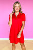 SSYS Red Everyday Dress In Air, ssys exclusive, must-have piece, elevated athleisure, ssys by mallory fitzsimmons