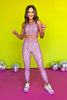 SSYS Pink Floral Print Compression High Waist Leggings, Ssys athlesiure, athleisure, elevated athleisure, signature leggings, must have leggings , athletic leggings, athletic style, mom style, shop style your senses by mallory fitzsimmons, ssys by mallory fitzsimmons