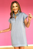 SSYS Taylor Air 3/4 Zip Dress In Light Blue, ssys by mallory fitzsimmons
