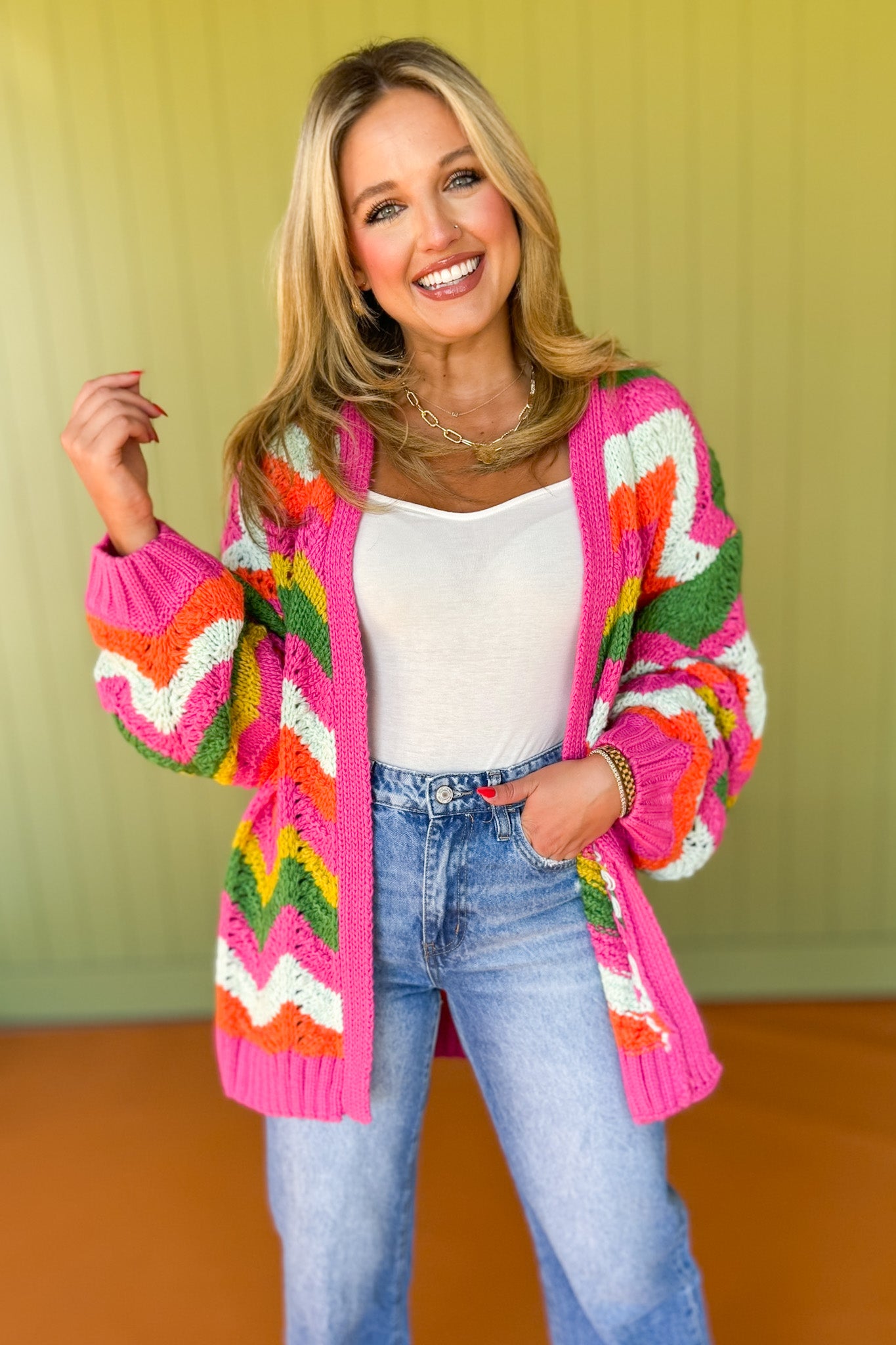 Pink Multi Stripe Knit Drop Shoulder Cardigan, must have sweater, must have style, fall style, fall fashion, elevated style, elevated sweater, mom style, shop style your senses by mallory fitzsimmons, ssys by mallory fitzsimmons