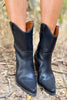 Black Stitching Short Cowboy Boots
