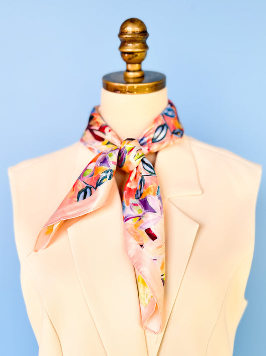 Pink Floral Printed Scarf