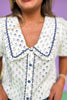 Cream Floral Print Ruffle Finish Collar Button Front Top