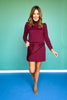SSYS Faith Lattice Mock Neck Top Skort Set In Maroon