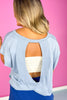 Blue Woven Short Sleeve Top *FINAL SALE*