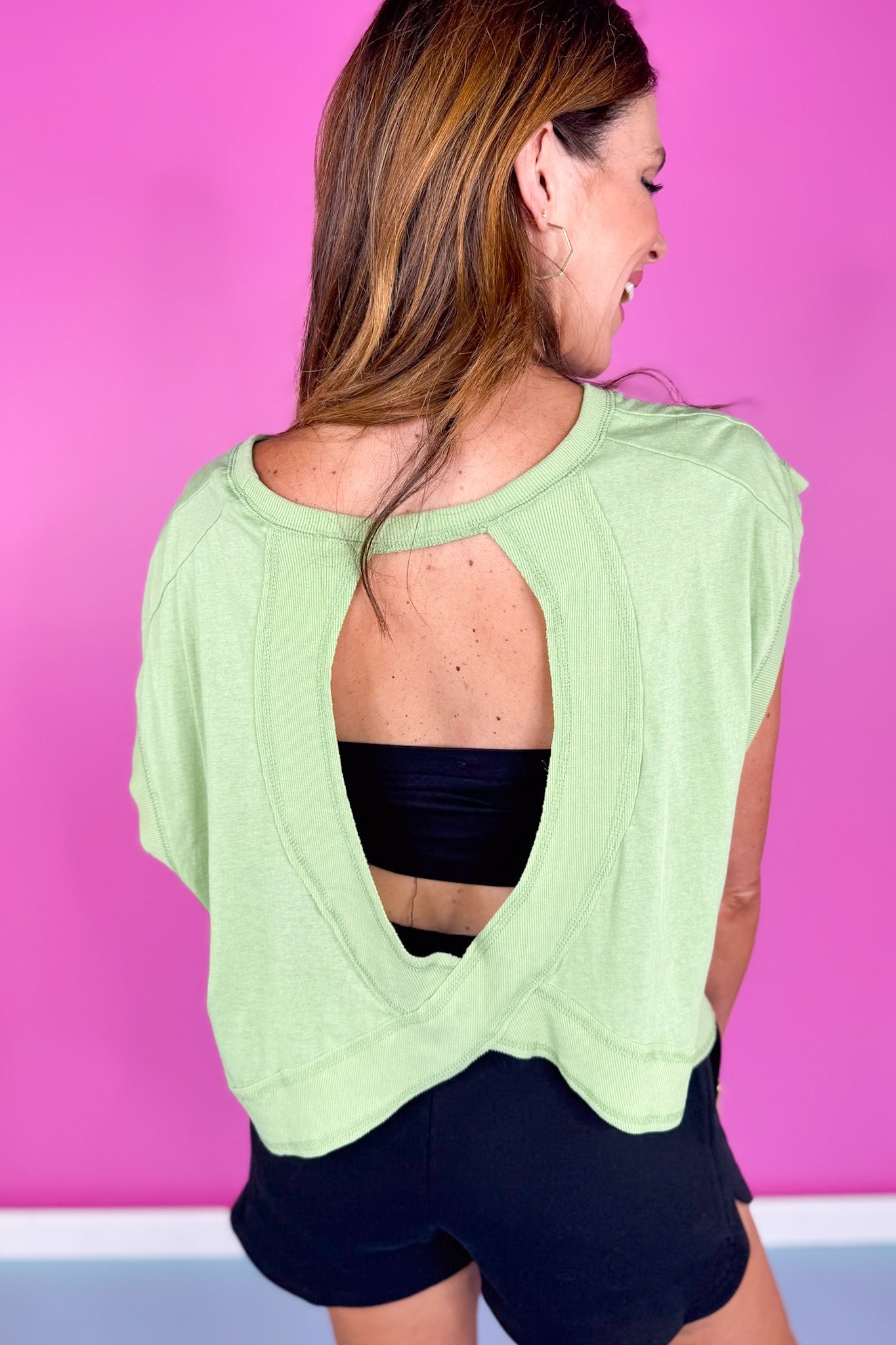 Sage Woven Short Sleeve Top *FINAL SALE*