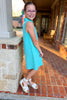 SSYS Kids Brynlee Crepe Collared Sleeveless Dress In Seafoam
