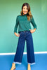 Vervet High Rise Cuffed Ankle Wide Jeans
