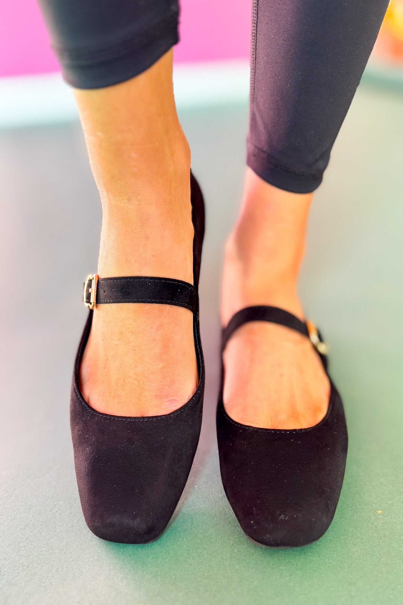 Black Suede Ballet Flats