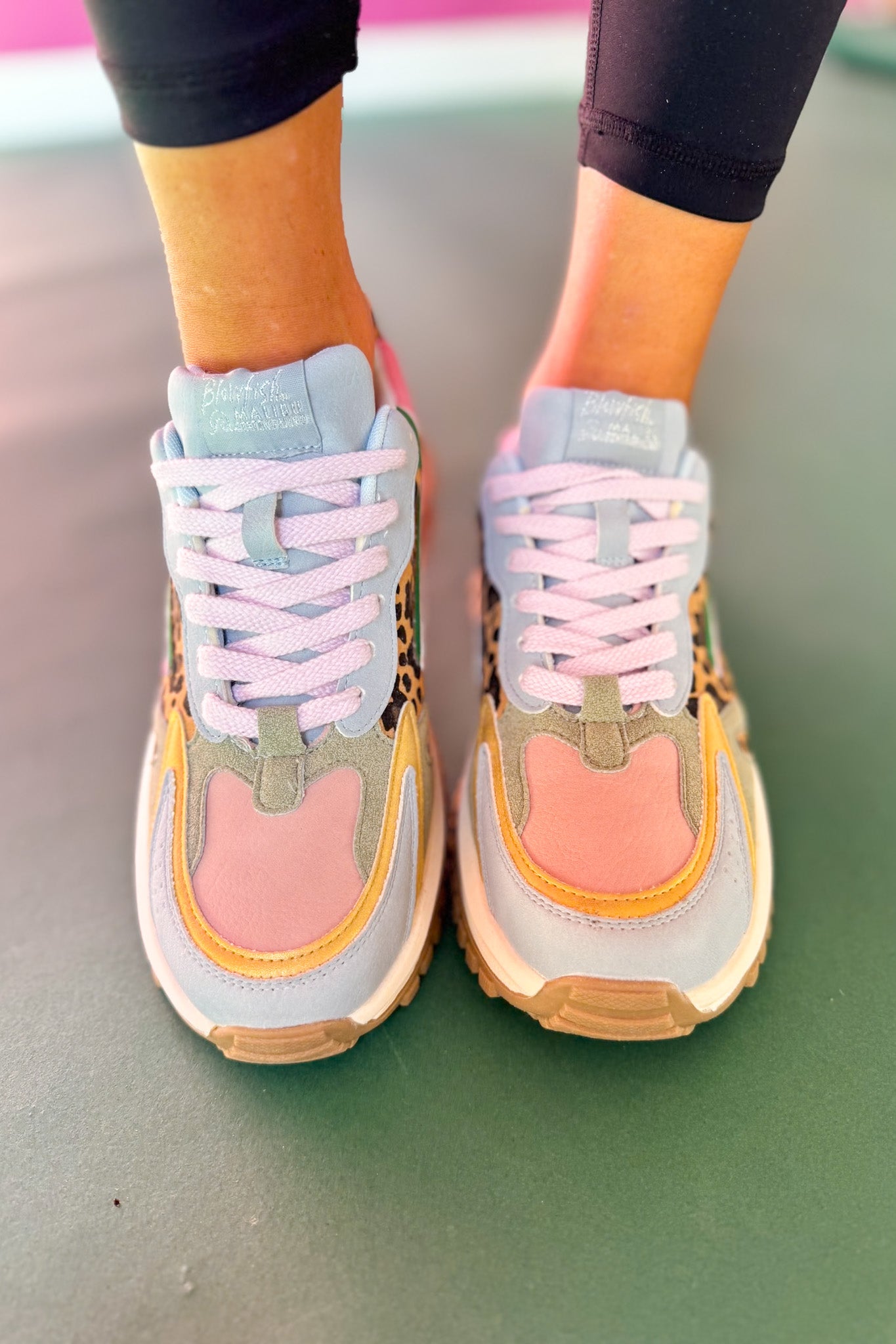 Animal Print Multi Tone Metallic Runner Sneakers