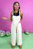 Cream Waffle Pleated Pocket Detail Jumpsuit *FINAL SALE*