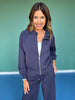 SSYS Navy Scuba Ruffle Neck Zip Jacket