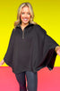 SSYS Marissa Fleece Lined Air Poncho In Black