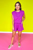 Light Plum French Terry Sleeveless Top Short Set *FINAL SALE*