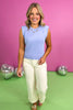Blue Power Shoulder Top *FINAL SALE*
