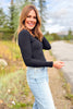 SSYS Ribbed Crew Neck Long Sleeve Top In Black