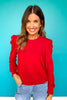 SSYS Shelley Long Puff Sleeve Top In Red