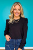 SSYS Shelley Long Puff Sleeve Top In Black