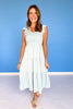 Mint Flutter Sleeve Smocked V Neck Tiered Dress *FINAL SALE*