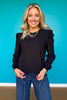 SSYS Shelley Long Puff Sleeve Top In Black