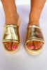 Gold Metallic Slide Platform Sandals *FINAL SALE*