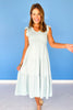 Mint Flutter Sleeve Smocked V Neck Tiered Dress *FINAL SALE*