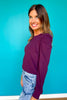 SSYS Shelley Long Puff Sleeve Top In Dark Purple