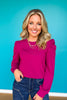SSYS Shelley Long Puff Sleeve Top In Dark Orchid